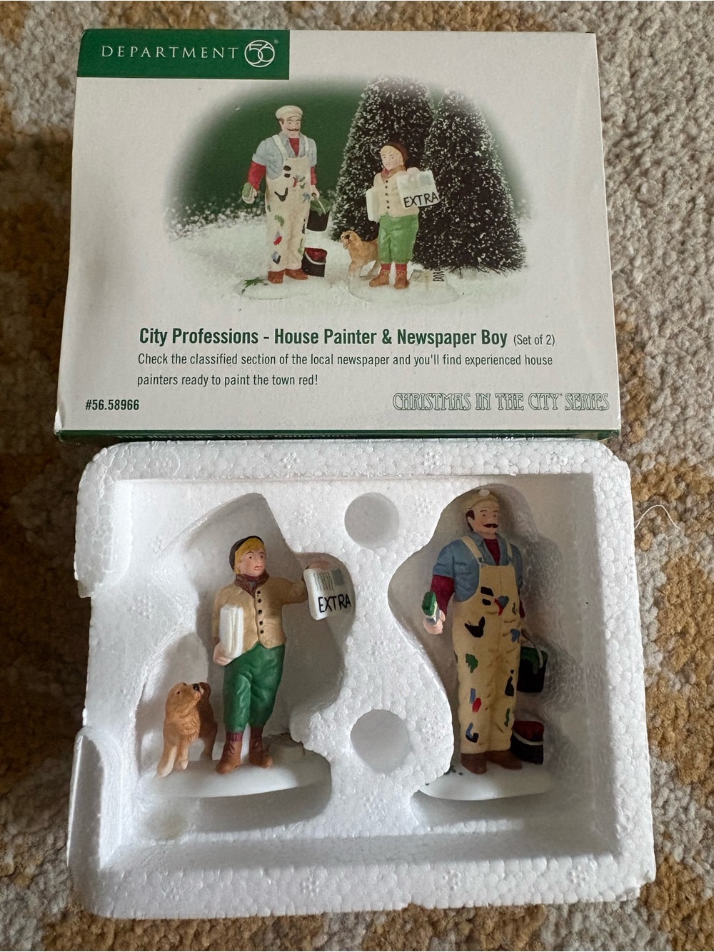 Department 56 City Professions - House Painter & Newspaper Boy Figurine Set
